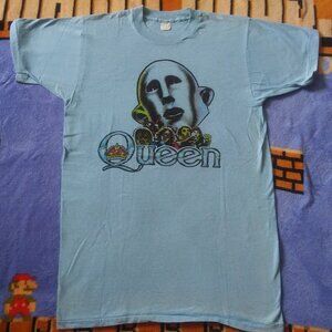 Vintage Original 1970s Queen Band 1977 News Of The World Single Stitch T-shirt